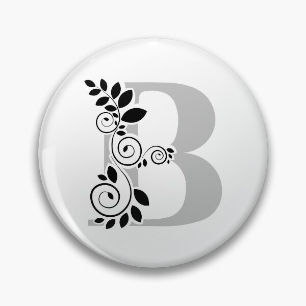 Item preview, Monograma Floral – Letra B – Plateado Metálico y Negro – (Personalizable) designed and sold by sabantha.