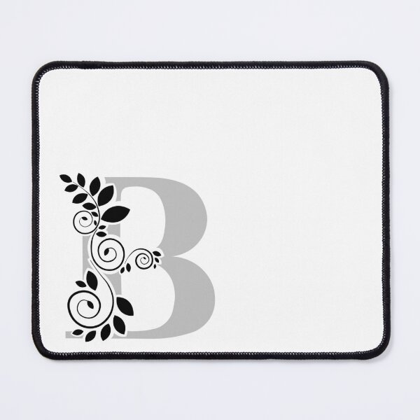 Item preview, Floral Monogram – Letter B – Silver Metallic & Black – (Personalizable) designed and sold by sabantha.
