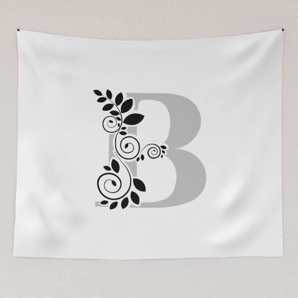 Item preview, Monograma Floral – Letra B – Plateado Metálico y Negro – (Personalizable) designed and sold by sabantha.