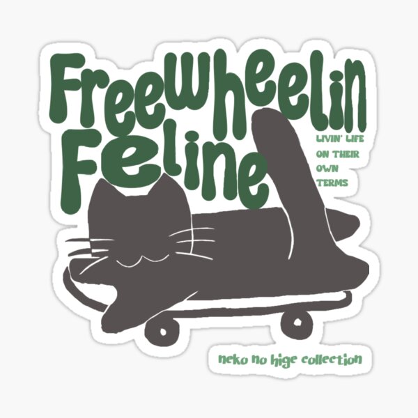 Item preview, Neko no Hige Collection: Skateboard Rolling Neko - Green designed and sold by nanaronnicoron.