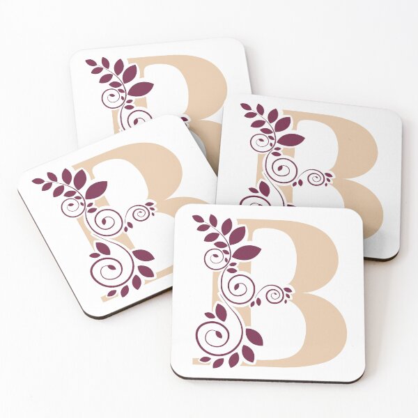 Item preview, Monograma floral – Letra B – Champán dorado y burdeos – (Personalizable) designed and sold by sabantha.
