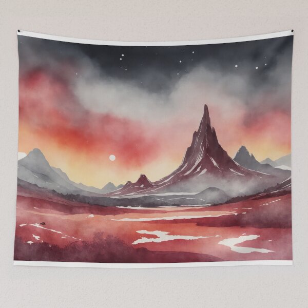 Item preview, Watercolor Mars: A Dramatic Alien Landscape Painting designed and sold by REPTISLAV.