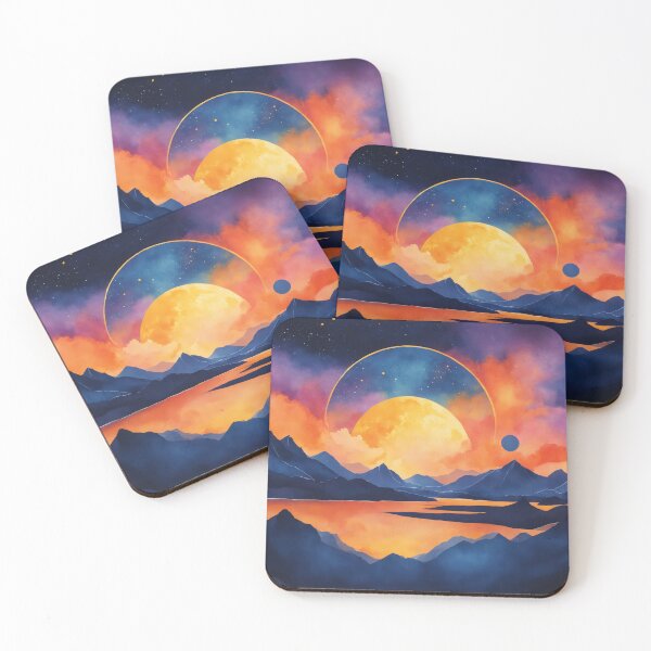 Item preview, Planetary Glow: A Cosmic Mountain Lake Dreamscape designed and sold by REPTISLAV.