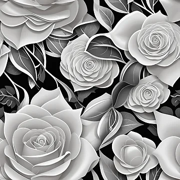 Artwork thumbnail, Paper Roses Pattern Design (3D) 13 by Domo-Design