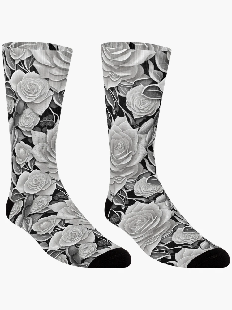 Thumbnail 3 of 5, Socks, Paper Roses Pattern Design (3D) 13 designed and sold by Domo-Design.