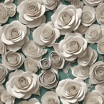 Artwork thumbnail, Paper Roses Pattern Design (3D) 14 by Domo-Design