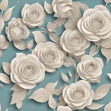 Artwork thumbnail, Paper Roses Pattern Design (3D) 15 by Domo-Design