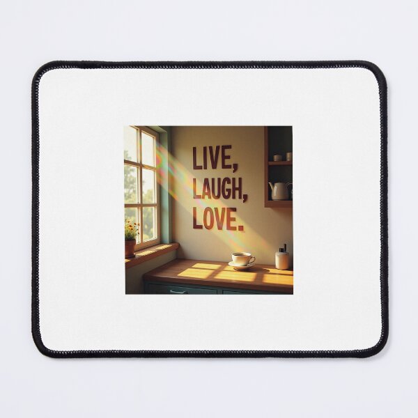 Item preview, Retro 70s 'LIVE, LAUGH, LOVE' Kitchen Wall Art - Nostalgic Sunlight and Wildflowers designed and sold by Srahul.