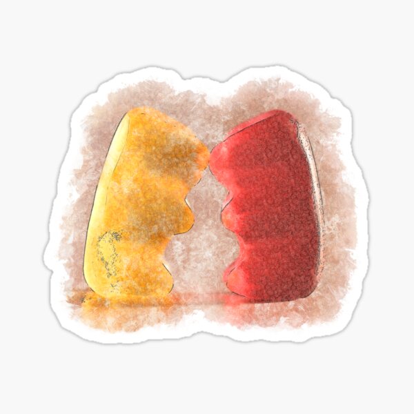Item preview, Watercolor gummy bears in love designed and sold by AniSolanni.