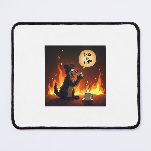 Item preview, This Is Fine - Cartoon Dog in Fiery Chaos" designed and sold by Srahul.