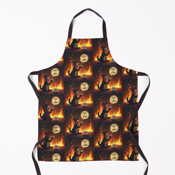 Item preview, This Is Fine - Cartoon Dog in Fiery Chaos" designed and sold by Srahul.