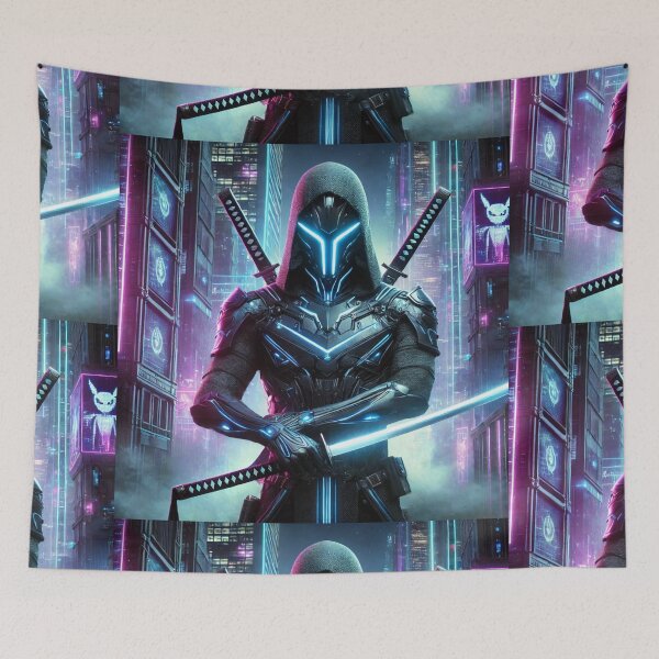Item preview, Cyberpunk Samurai in Neon City designed and sold by SovatexLineArt.
