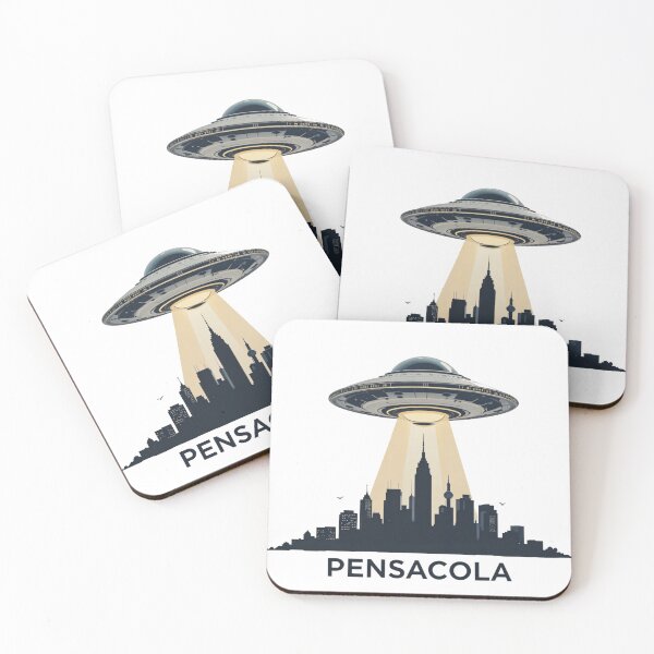 Item preview, Pensacola UFO Invasion - Sci-Fi Cityscape Artwork designed and sold by latelierdechris.