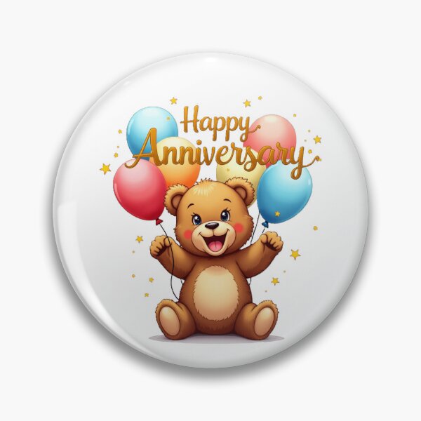 Item preview, Happy anniversary, cute teddy bear with balloons. designed and sold by nicnacc.