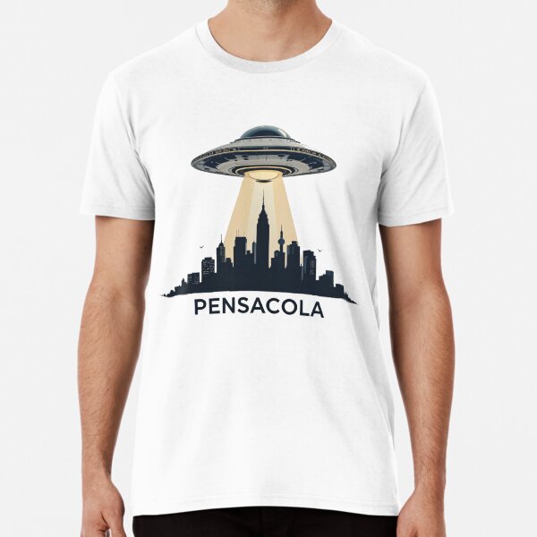 Item preview, Pensacola UFO Invasion - Sci-Fi Cityscape Artwork designed and sold by latelierdechris.