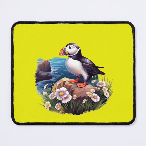 Item preview, Acadia puffin, puffin, canada puffin, flowers, puffin floral, scottish puffin, birds, atlantic puffin designed and sold by happinesproject.