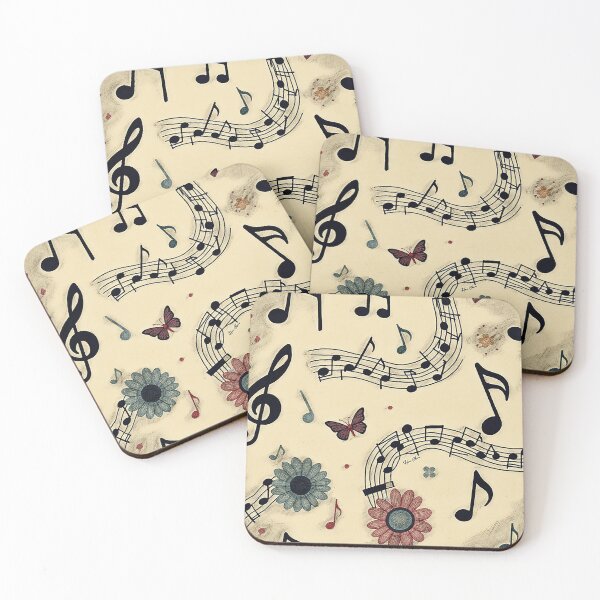 Item preview, Musical Notes and Flowers designed and sold by Hen-C-Art.