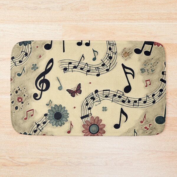 Item preview, Musical Notes and Flowers designed and sold by Hen-C-Art.