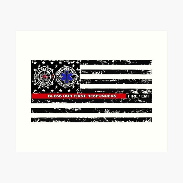 Item preview, Bless our first responders - Fire / EMT designed and sold by America First Press.
