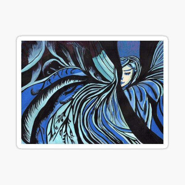 Item preview, "Blue Breeze of the Jungle - Abstract Fantasy Art in Blue Tones" designed and sold by LAPEREPERE.