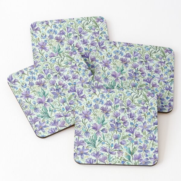 Item preview, Purple and Blue Wildflowers Seamless Pattern designed and sold by CoolPixels.