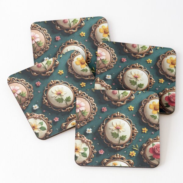 Item preview, Vintage Floral Cameos designed and sold by Hen-C-Art.