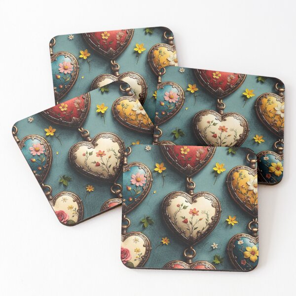 Item preview,  Floral Heart Lockets designed and sold by Hen-C-Art.