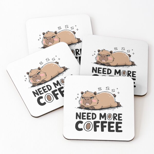 Item preview, Sleepy Capybara – Need More Coffee designed and sold by sabily.