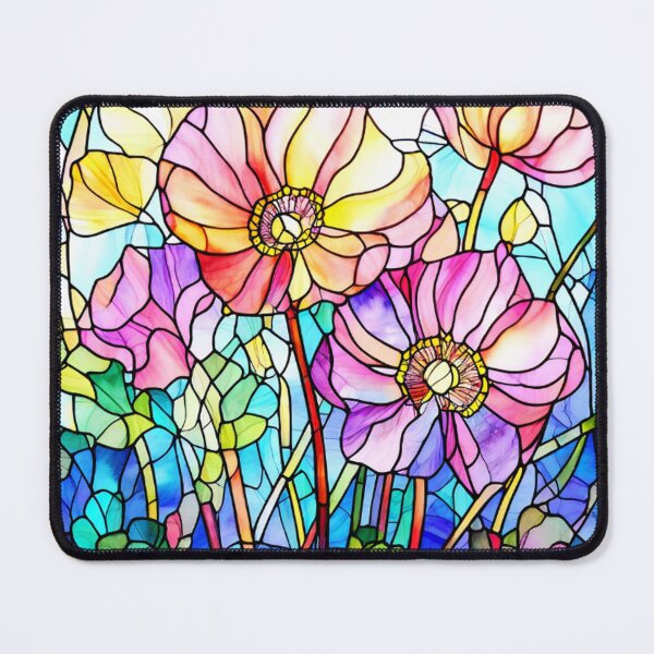 Item preview, Stained glass flowers design glass painting designed and sold by CookieandShadow.