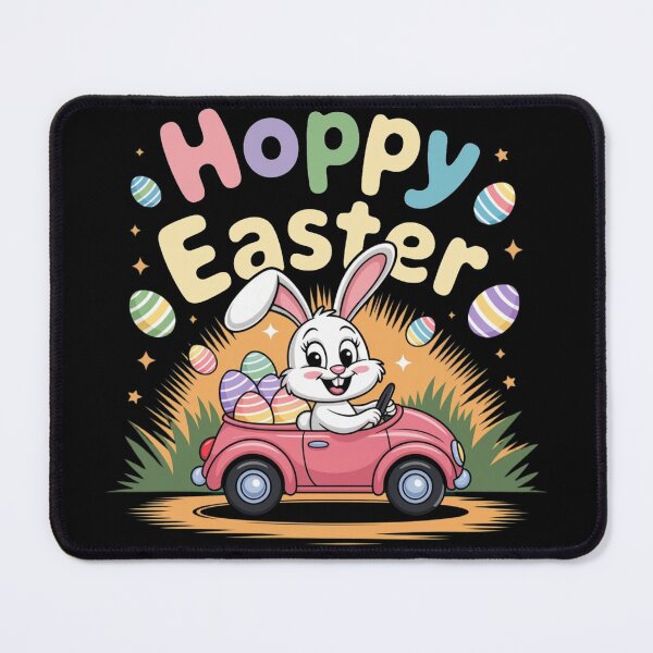 Item preview, Easter Bunny, Hoppy Easter, Cute Bunny In Red Car designed and sold by FurrFunPrints.