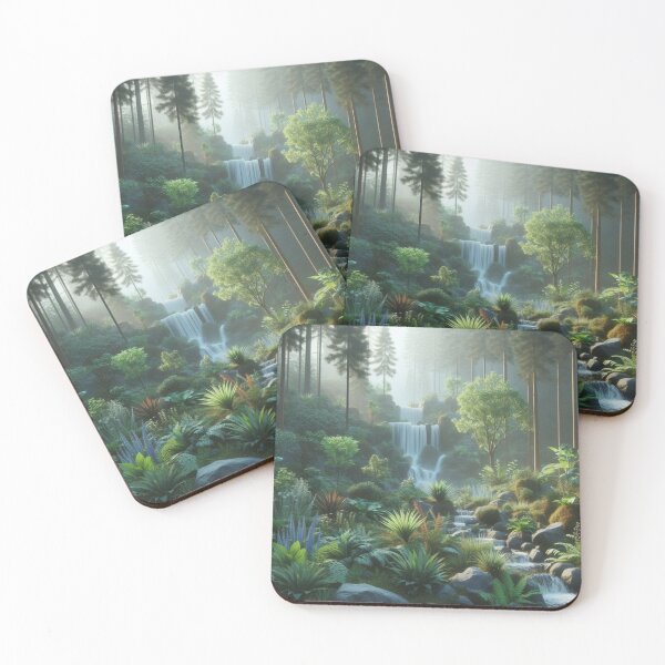 Item preview, Tranquil Forest Stream and Waterfall  designed and sold by choder61.