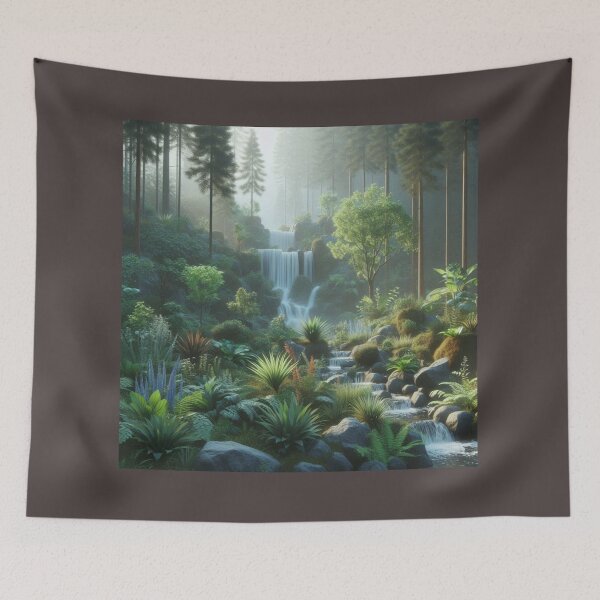 Item preview, Tranquil Forest Stream and Waterfall  designed and sold by choder61.