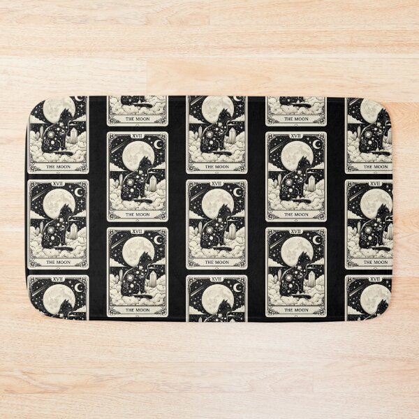 Item preview, Cat Tarot Card The Moon Graphic designed and sold by Blok45.