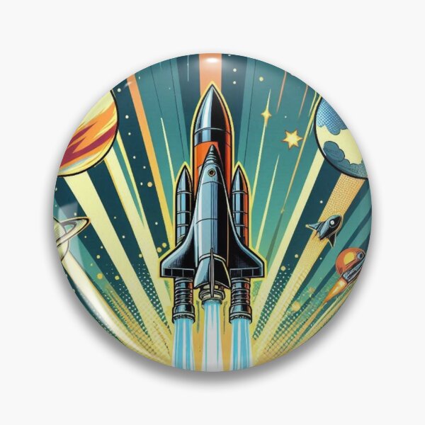Item preview, pop art style space shuttle designed and sold by Dogandesighn.