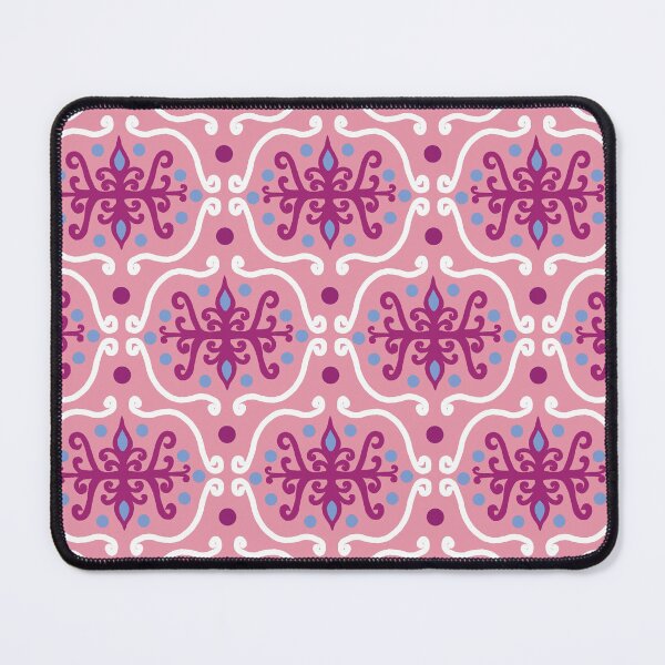 Artikelvorschau, Boho Damast Wirbelmuster in Pink, Immergrünblau und Beere entworfen und verkauft von scome.