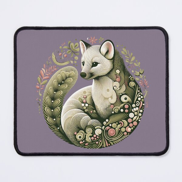 Item preview, American Marten Botanical Nature Art Illustration designed and sold by BirdsnStuff.