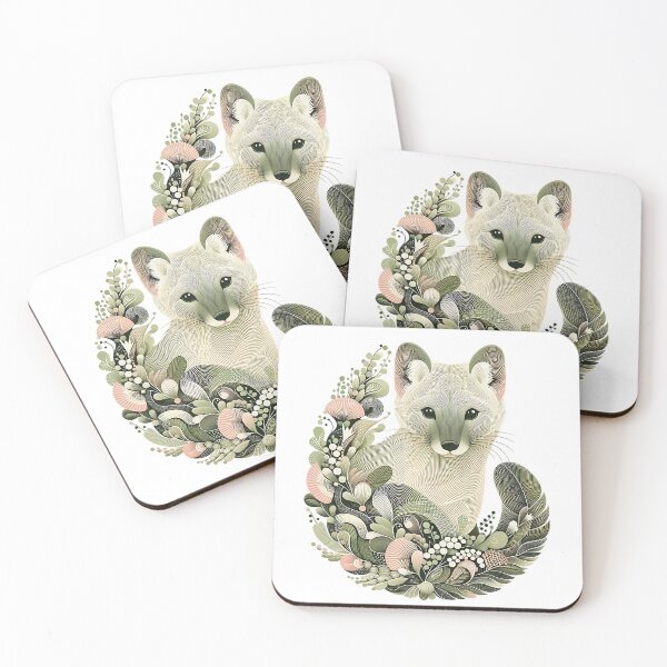 Item preview, American Marten Botanical Nature Art Illustration2 designed and sold by BirdsnStuff.