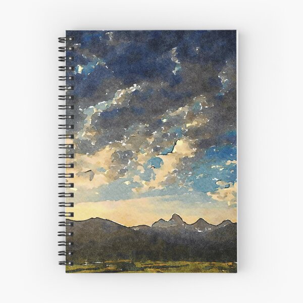 Item preview, Watercolor depiction of Teton Mountains during a vibrant sunrise from Driggs,Idaho designed and sold by GestaltImagery.