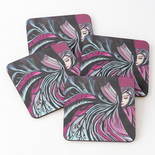 Item preview, "Crimson Magic of the Jungle - Abstract Fantasy Art in Pink and Purple" designed and sold by LAPEREPERE.