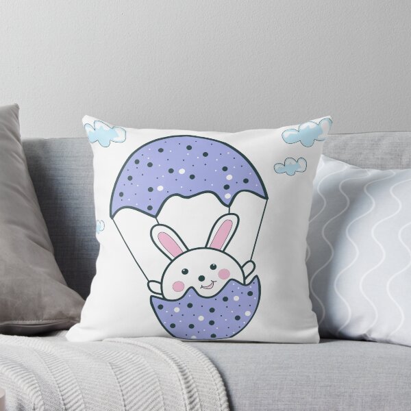 Item preview, The Easter bunny is flying in a balloon made of eggshell designed and sold by Cartoon Spain.