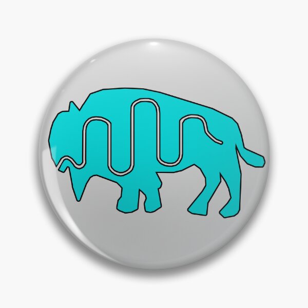 Item preview, Native American Inspired Bison Turquoise Blue designed and sold by Havocgirl.
