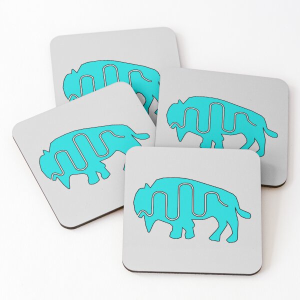 Item preview, Native American Inspired Bison Turquoise Blue designed and sold by Havocgirl.