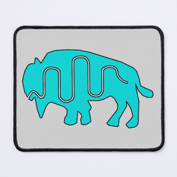 Item preview, Native American Inspired Bison Turquoise Blue designed and sold by Havocgirl.