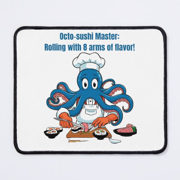 Item preview, Octopus Sushi Chef – Funny Seafood Art designed and sold by GrafiShop.