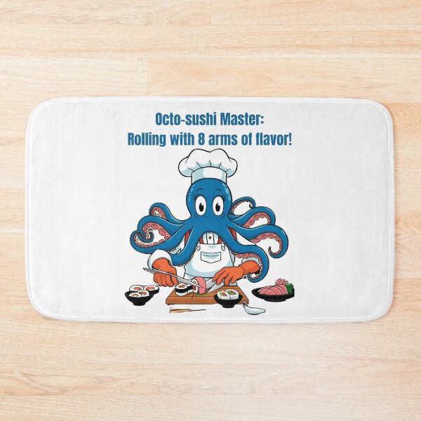 Item preview, Octopus Sushi Chef – Funny Seafood Art designed and sold by GrafiShop.