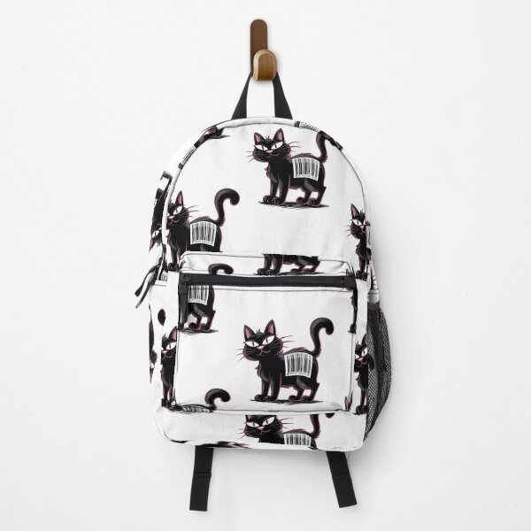 Item preview, Cyber Black Cat Barcode – Digital Minimalist Art designed and sold by sabily.