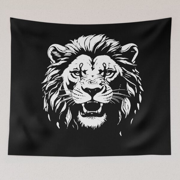 Item preview, Black and White Lion Face designed and sold by Brexmore3.
