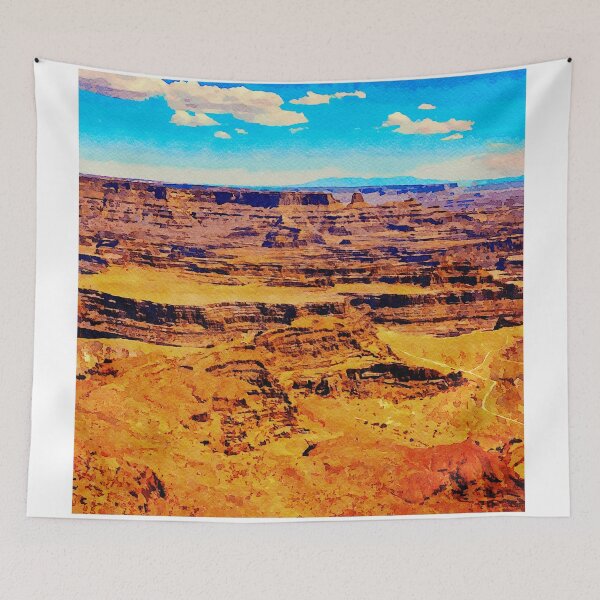 Item preview, Watercolor depiction of Dead Horse Point State Park's stunning desert landscape designed and sold by GestaltImagery.