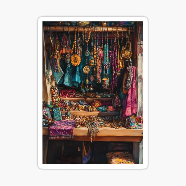 Vista previa del artículo con la obra «Puesto de mercado de estética bohemia», diseñado y vendido por bapupa.