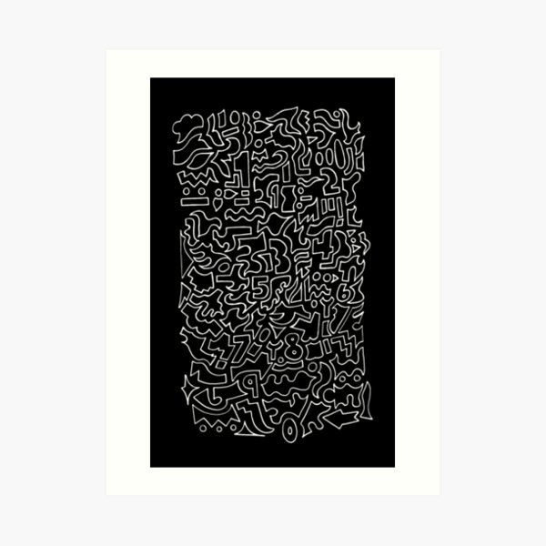 Numbers in action Art Print